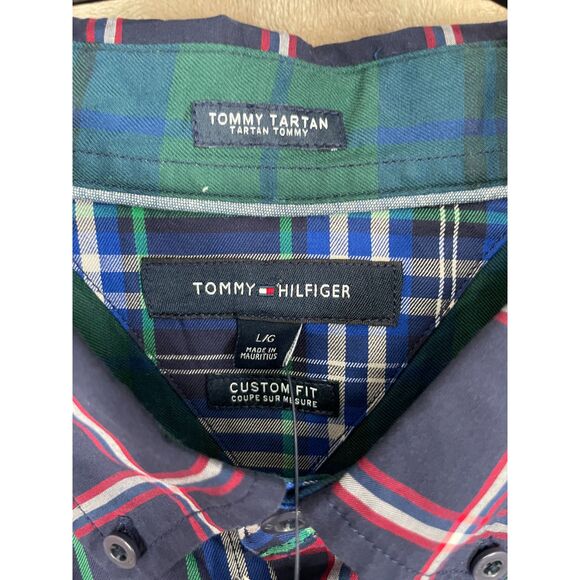 Tommy Hilfiger Tommy Tartan Men's Large Plaid Custom Fit Embroidery Casual - Picture 3 of 11